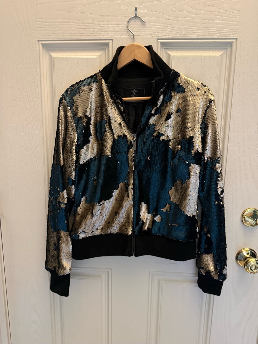 Stradivarius Sequin Bomber Jacket